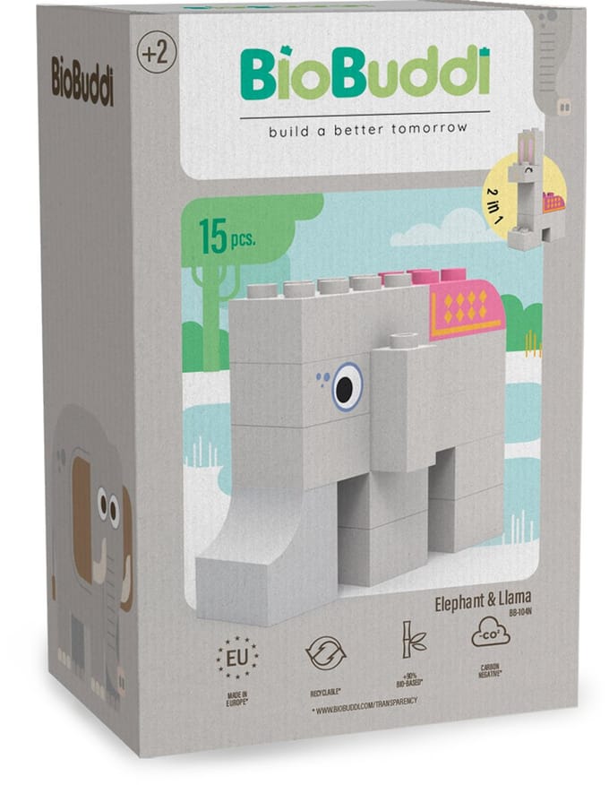 BioBuddi - Olifant & Lama bouwblokken