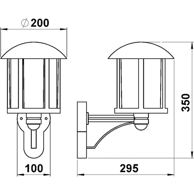 Albert Leuchten Buitenwandlamp Genefe, met sensor, zwart