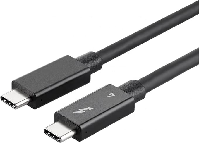 M-Teck Thunderbolt 4 kabel 100W opladen + 8K Video + 40Gbit/s (80cm) (Intel gecertificeerd)