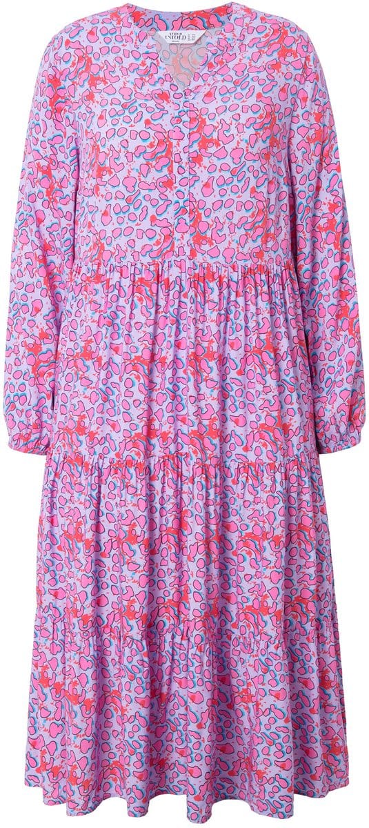 Studio Untold - Dames - Maxi-jurk color leo volants - Sering - Maat 42+