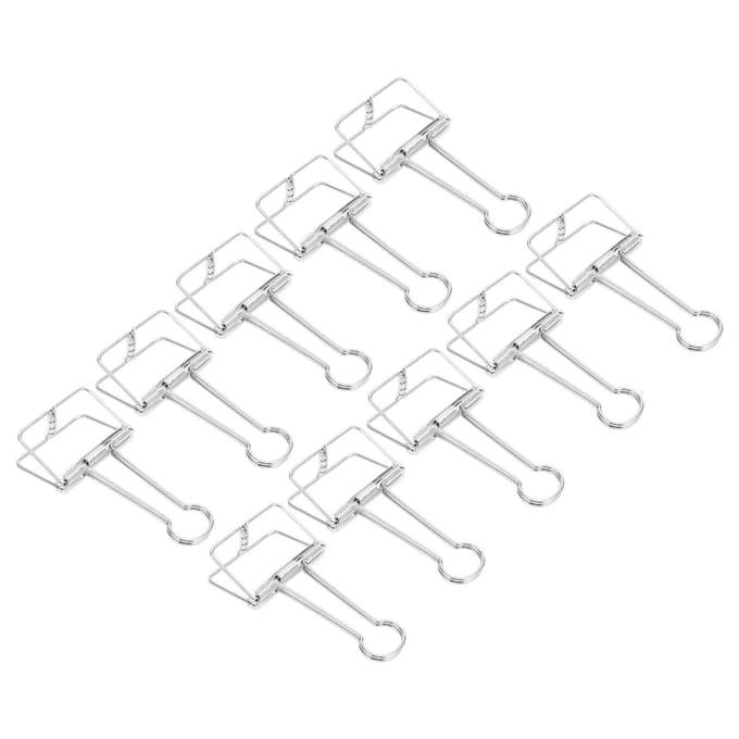 51mm 30pcs Pinces à Reliure Force de Serrage Forte Métal Pinces à Queue Creuse Mini Pinces à Reliure Papier argenté