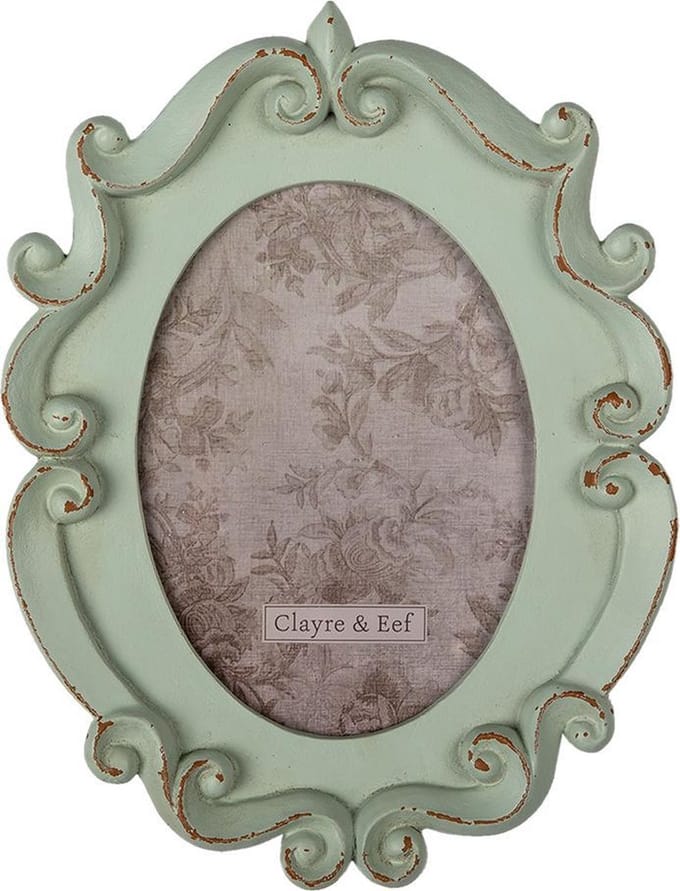 Clayre & Eef Fotolijst 12x16 cm Groen Polyresin