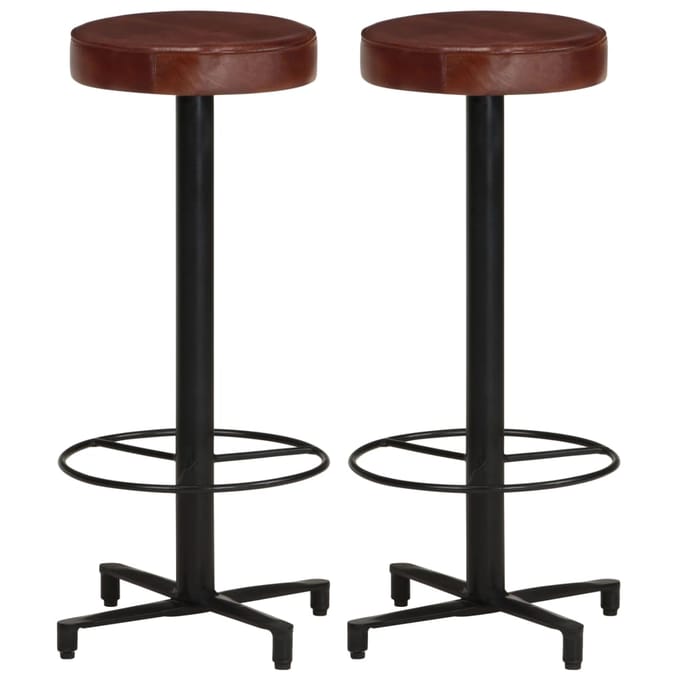 vidaXL - Barkrukken - 2 - st - 76 - cm - echt - leer