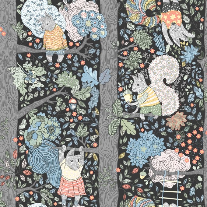 Boråstapeter Vliesbehang 6252 - Scandinavian Designers Mini - Botanisch Grijs - 53cm x 10.05m