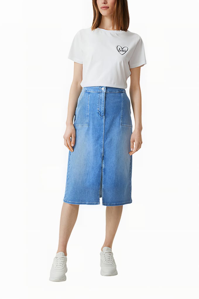 Comma  Skirts Blue-denim Taglia: 36 | Gonne di jeans Outlet | Donna | Blu