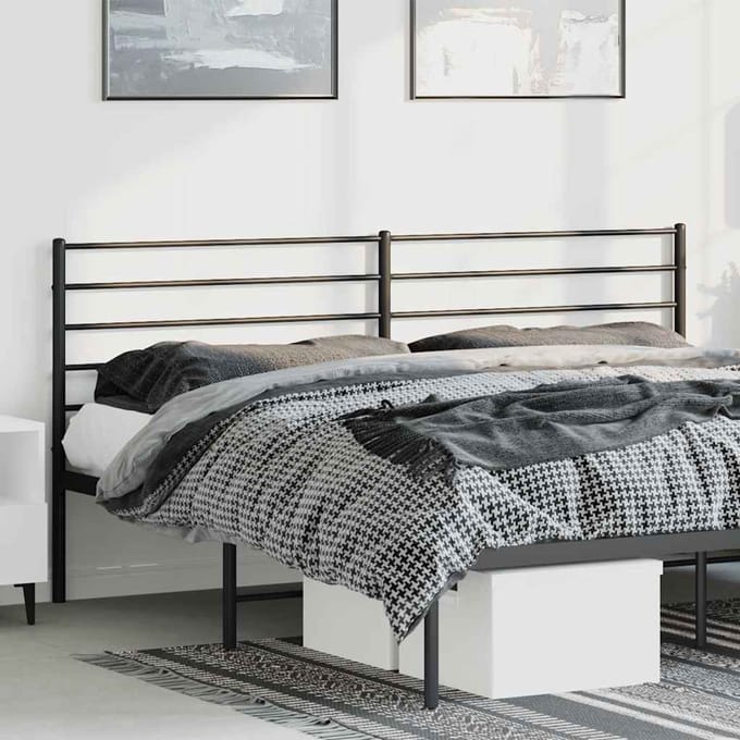 vidaXL - Vervangend - hoofdbord - metaal - zwart - 193 - cm