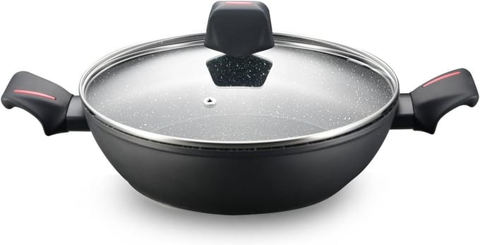Ondiepe Koekenpan van Gesmeed Aluminium met Antiaanbaklaag - 28 cm