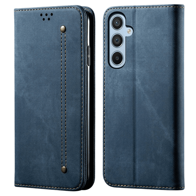 CaseBody Samsung Galaxy A55 5G Denim Bookcase Blauw