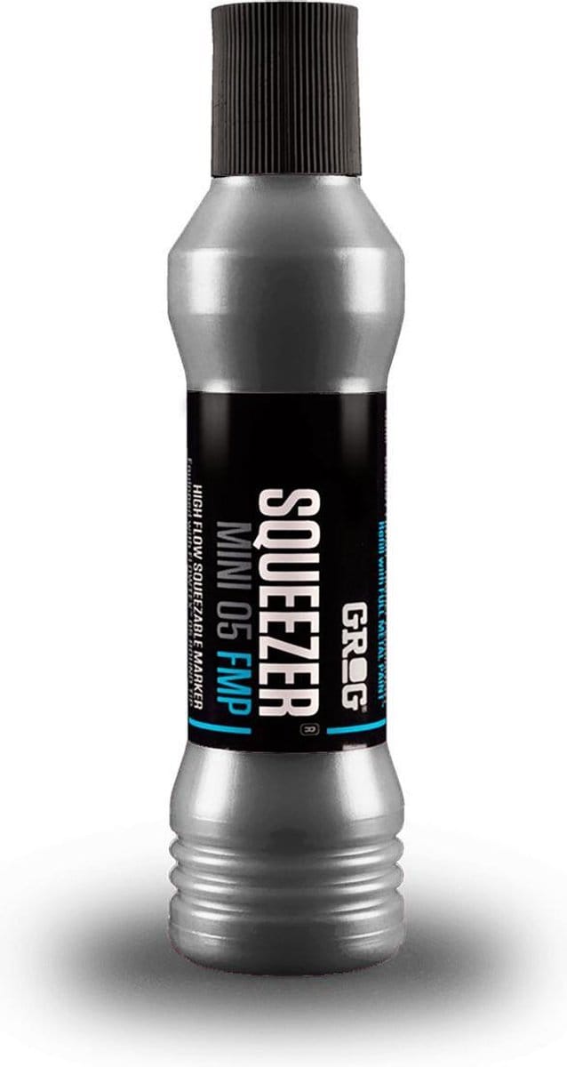 Grog Squeezer FMP Mini Verfstift - Schrijfbreedte 5 mm - Zilver - Permanente Stift - Burning Chrome