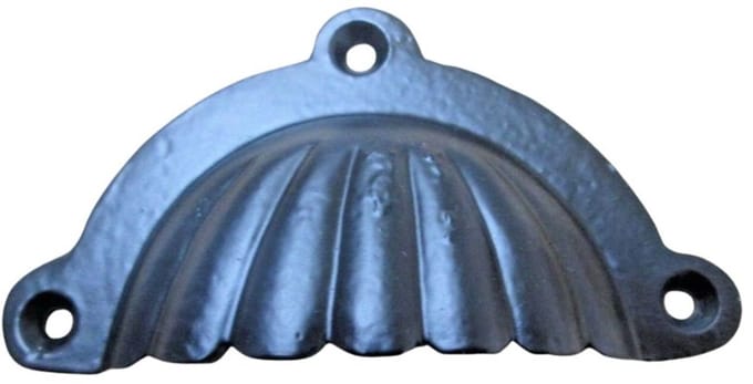 Fluted With Lugs Cup Pull Handle Black Antique