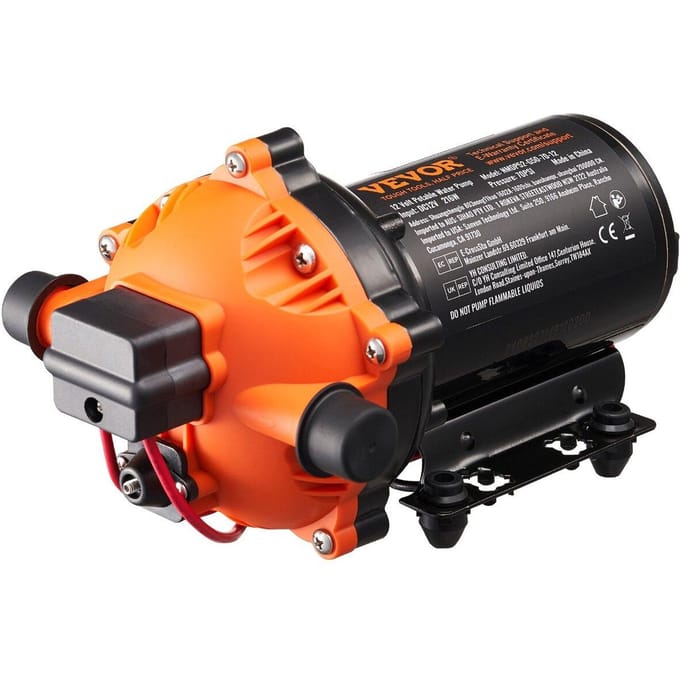 Pompe à membrane 12V 5 GPM 18,93 L/min Pompe à eau 5 chambres Pressostat