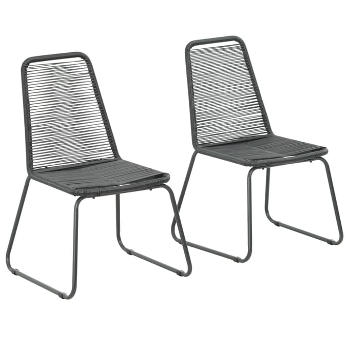 vidaXL - Tuinstoelen - 2 - st - poly - rattan - zwart