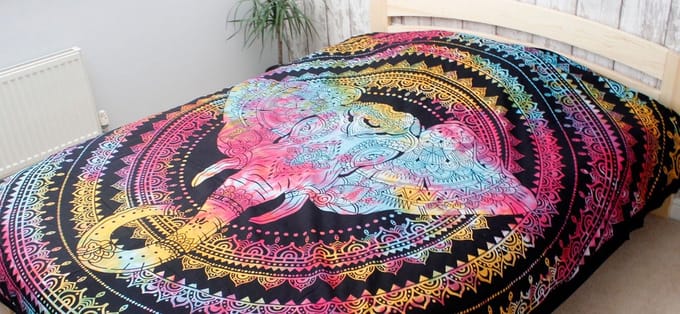 Eenpersoons katoenen sprei + wandkleed - Bodhi Tree