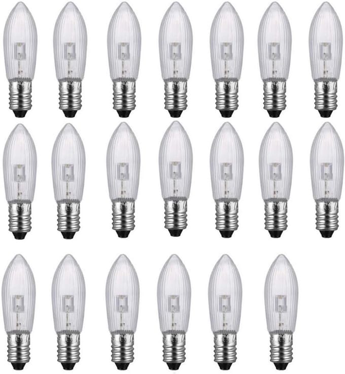 20 stuks E10 LED Reservegloeilampen voor Lichtkettingen Kerstdecoratie