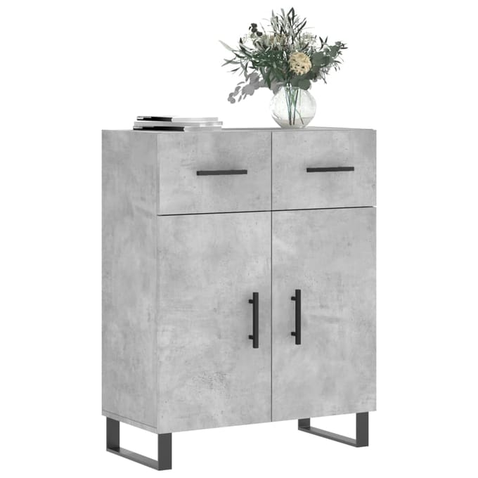 vidaXL Dressoir 69,5x34x90 cm bewerkt hout betongrijs