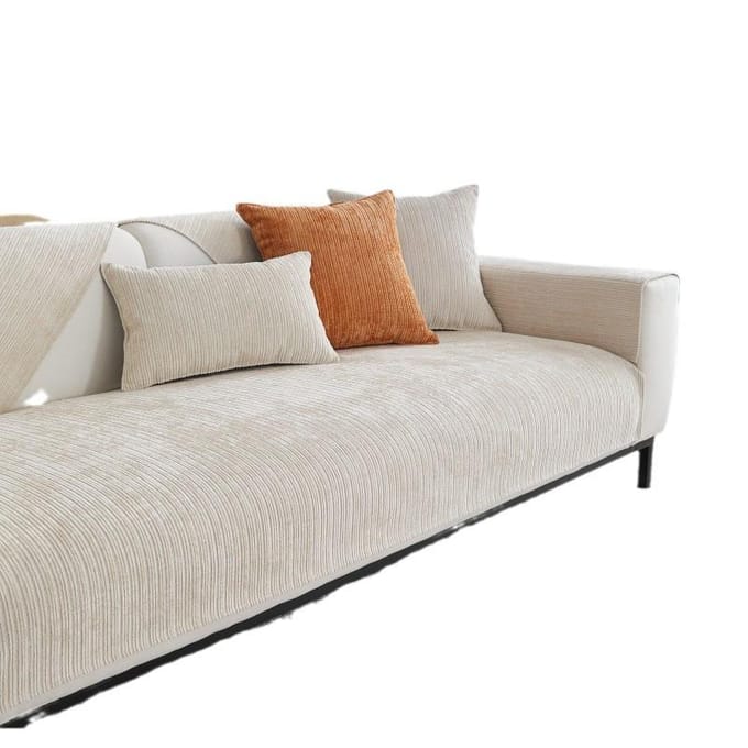 Chenille Sofakussen High-End Vier Seizoenen Universeel Antislip Sofazitkussens Streep Hoes Handdoek 90*70cm