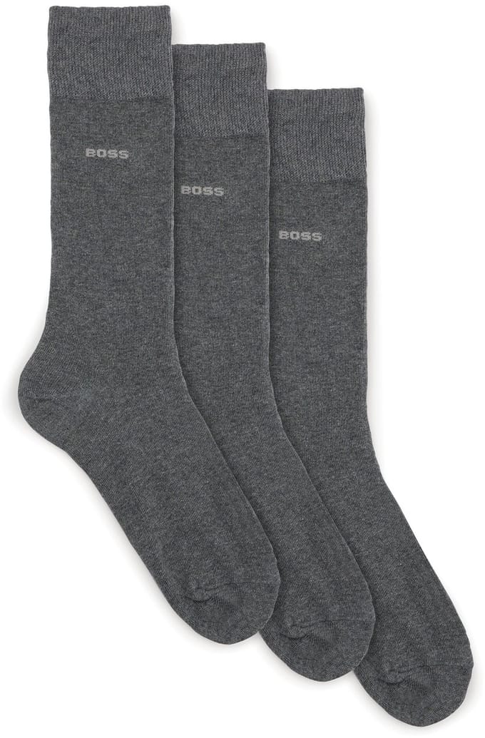 Hugo Boss heren BOSS 3P sokken uni grijs