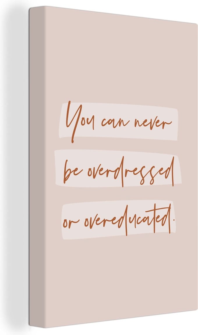 Canvas Schilderij Quotes - Studenten - Leren - Studeren - 80x120 cm - Wanddecoratie