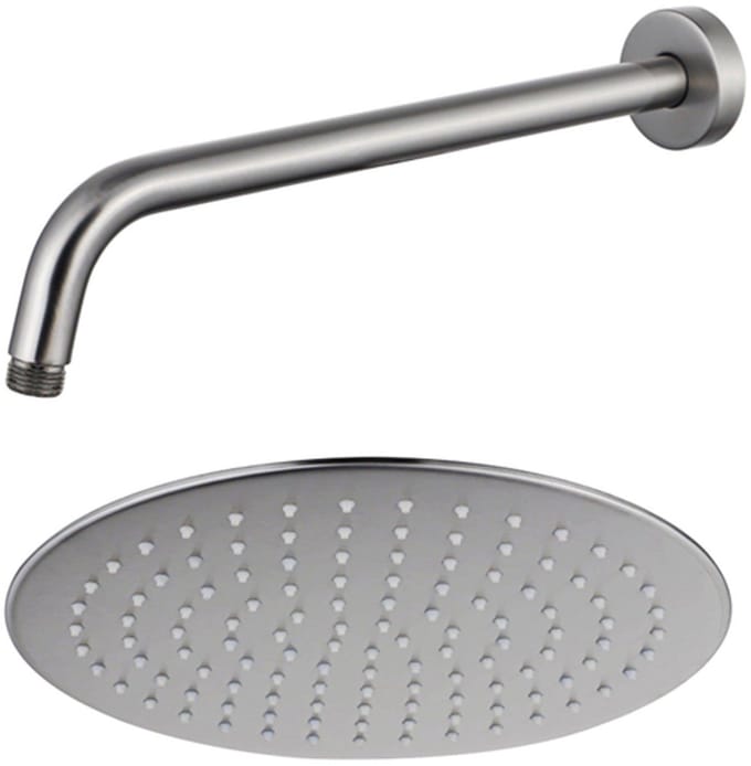 FugaFlow Eccelente Acces Hoofddouche - 30cm - rond - wandarm 35cm - Geborsteld RVS PVD (RVS)
