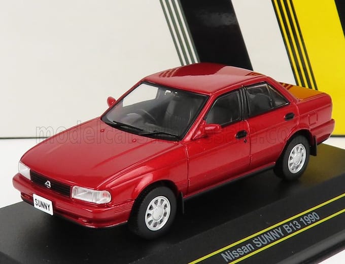 First:43 Nissan Sunny B13 1990 Rood - Modelauto 1/43