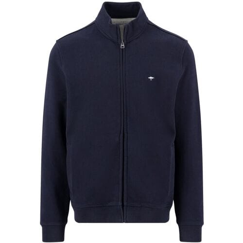 Fynch-Hatton Vest Uni Color Full Zip Cotton Sweat Navy / male
