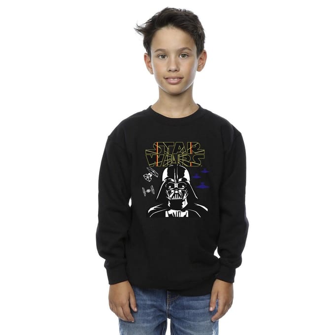 Star Wars Jongens Darth Vader Comp Logo Sweatshirt (Zwart)