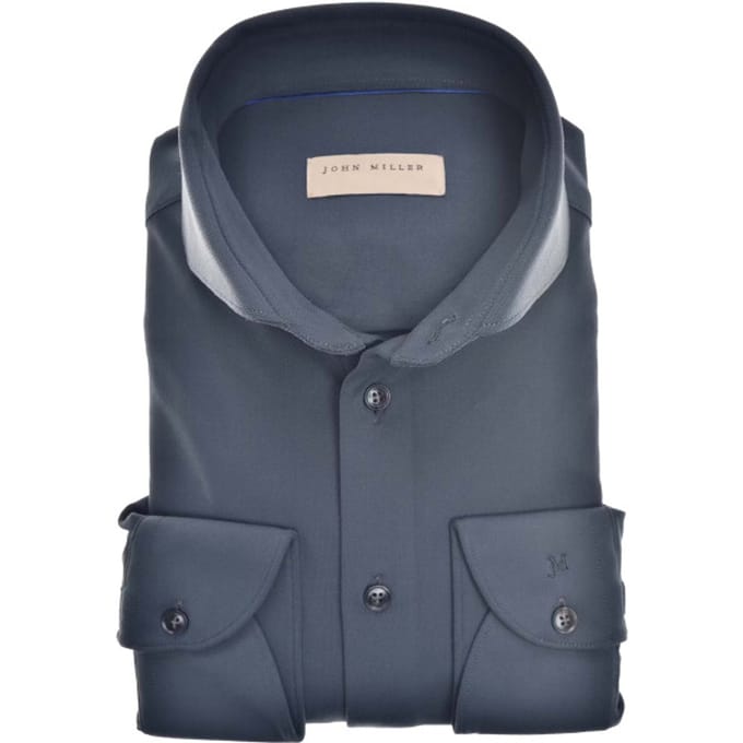 John Miller Tailored Fit Lange Mouw Overhemden Blauw 5140879-180