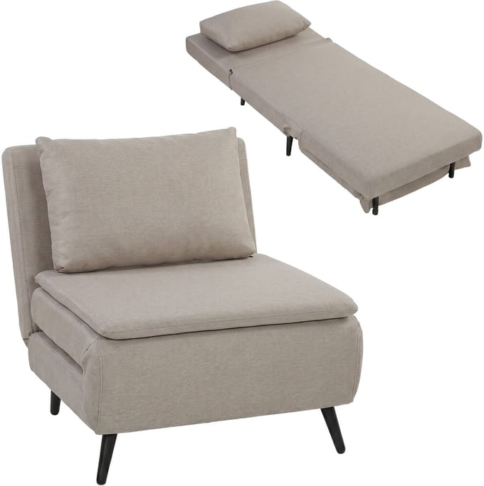 HOMCOM Stoelbeddengoed (100% polyester) - 75 x 88 x 78 cm - Lichtbruin