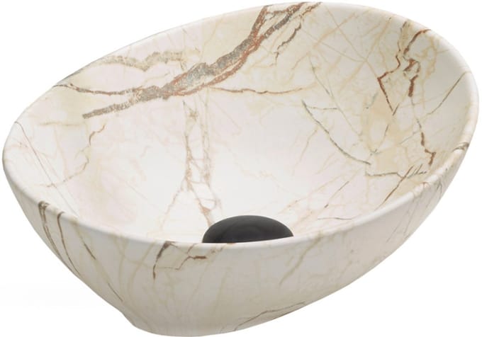 Mexen Elza oppervlaktewasbak 40 x 33 cm, beige steen - 21014095