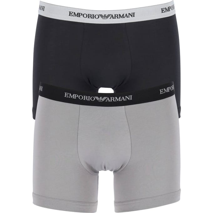 Emporio Armani  Maat M Boxers Essential Core (2-pack) - heren boxers normale lengte - zwart en grijs