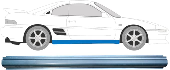 Reparatie dorpel voor Toyota MR2 1989-2000 / Links = Rechts (symmetrisch)
