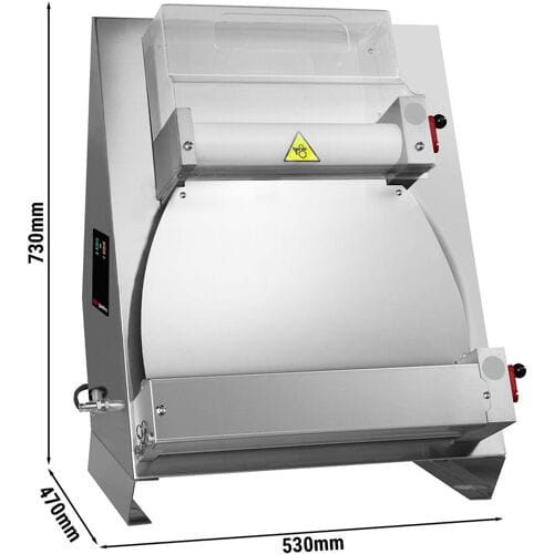 GGM Gastro Teigausroller - für 400mm Pizzateig - Teigdicke 0,5 bis 5,5mm Zilver