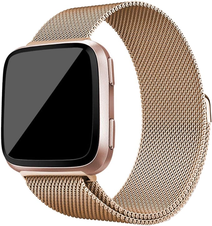 123Watches.nl Fitbit versa milanese band - rose goud - SM