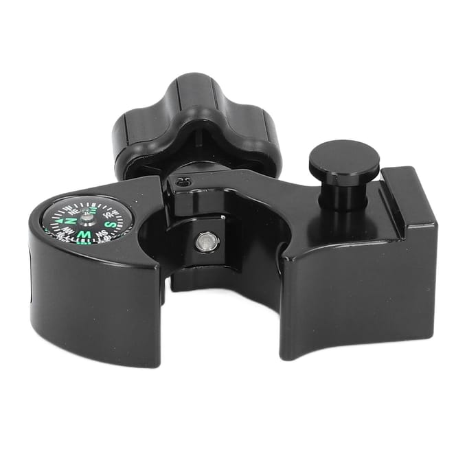 32mm Meetstokhouder Beugel Aluminiumlegering Universeel Draagbaar Gegevensverzamelaar Houder met Kompas black