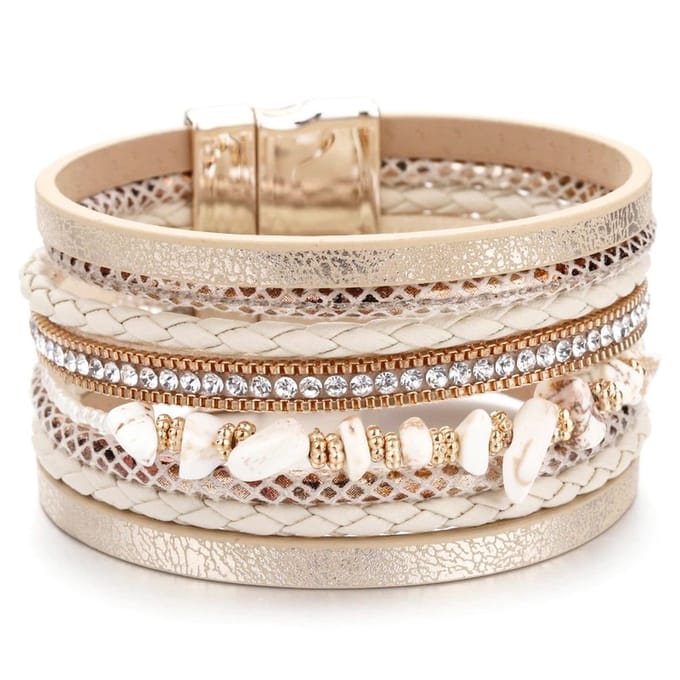 Sorprese armband - Spring - armband dames - wikkelarmband - leer - cadeau - Model G
