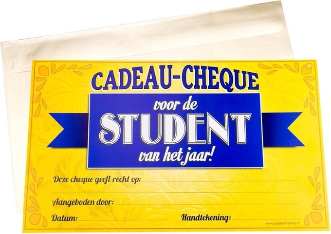 Paper Dreams Cadeaucheque Student 34,5 X 21 Cm Papier Geel/blauw