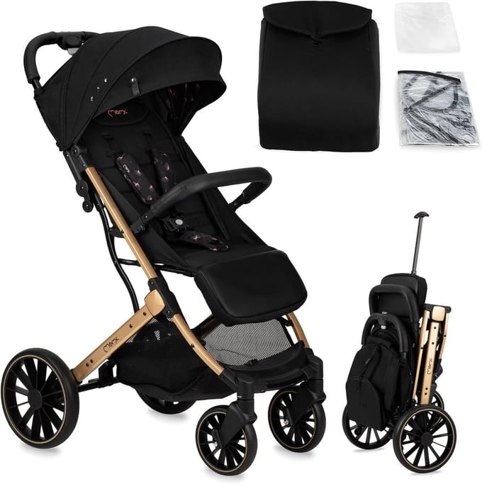 Lichte en Wendbare Buggy Vanaf 6 Maanden - Inklapbaar met Grote Wielen en Regenhoes