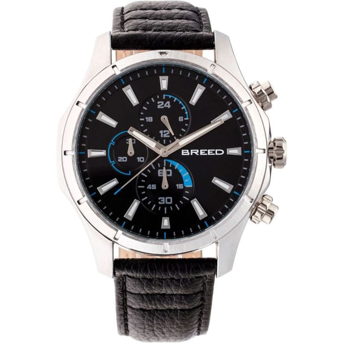 Breed Lacroix chronograaf horloge met leren band