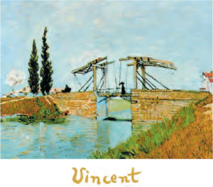 Mini kunstposter - Vincent van Gogh - De ophaalbrug - 24x30 cm