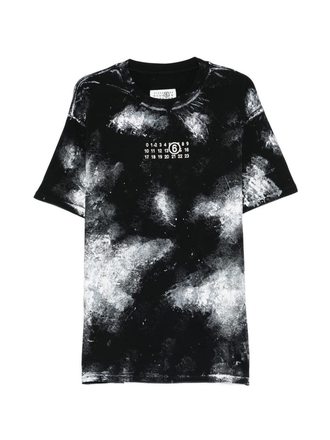 mm6 maison margiela t-shirt spray man zwart