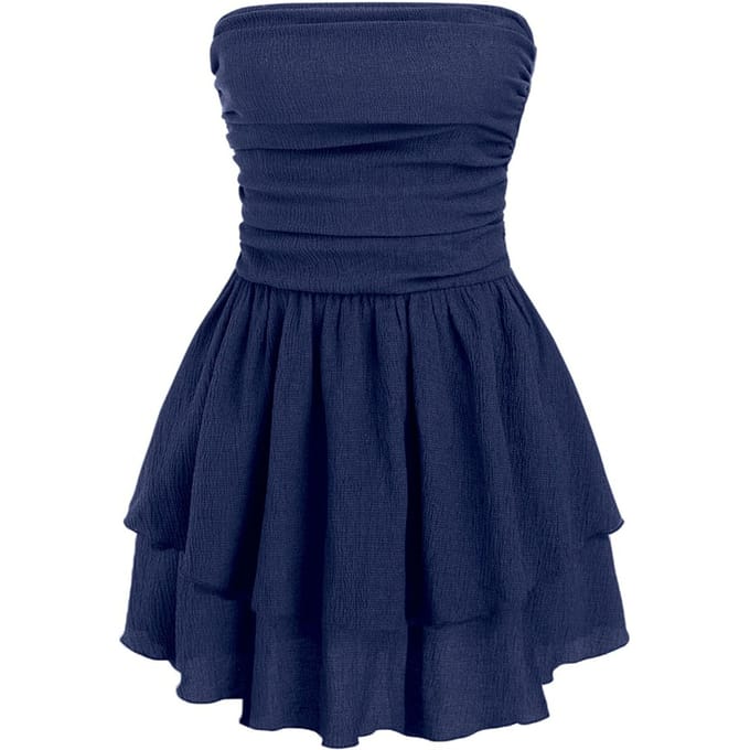 Strapless Rimpel Mini-jurk