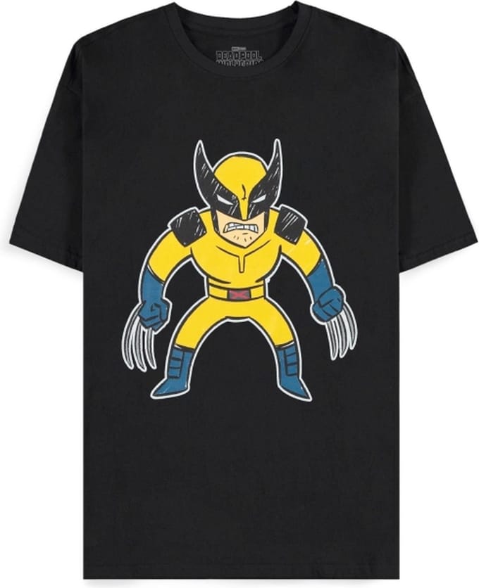 Marvel Deadpool - Wolverine Kids Drawing Heren T-shirt - M - Zwart