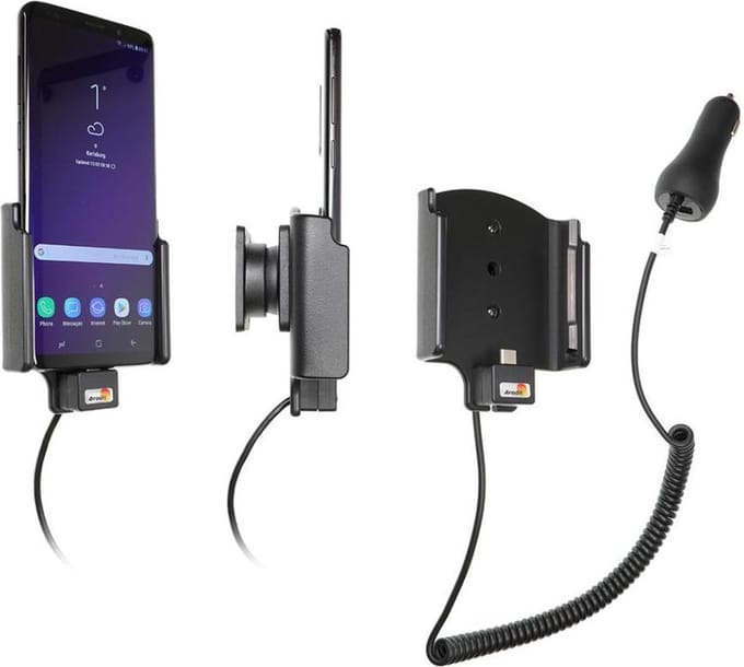 Brodit houder geschikt voor Samsung Galaxy S9 Plus Actieve houder met 12/24V lader