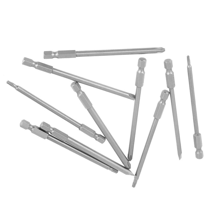 10 stuks 100 mm 14  zeskant schacht magnetische BST schroevendraaier bitset (Gleuf+Kruis Beveiligingsster )