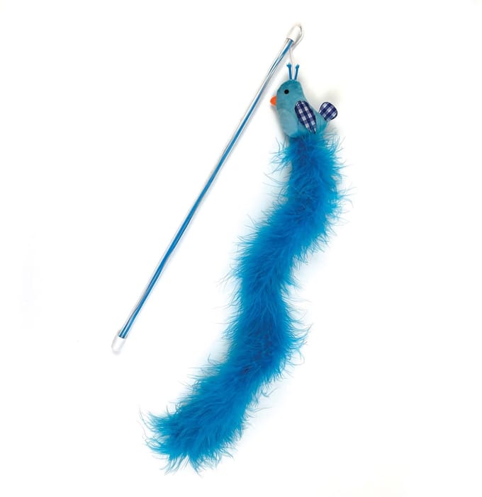 Happy pet tabby patch kattenhengel vogel blauw 40x7,5 cm