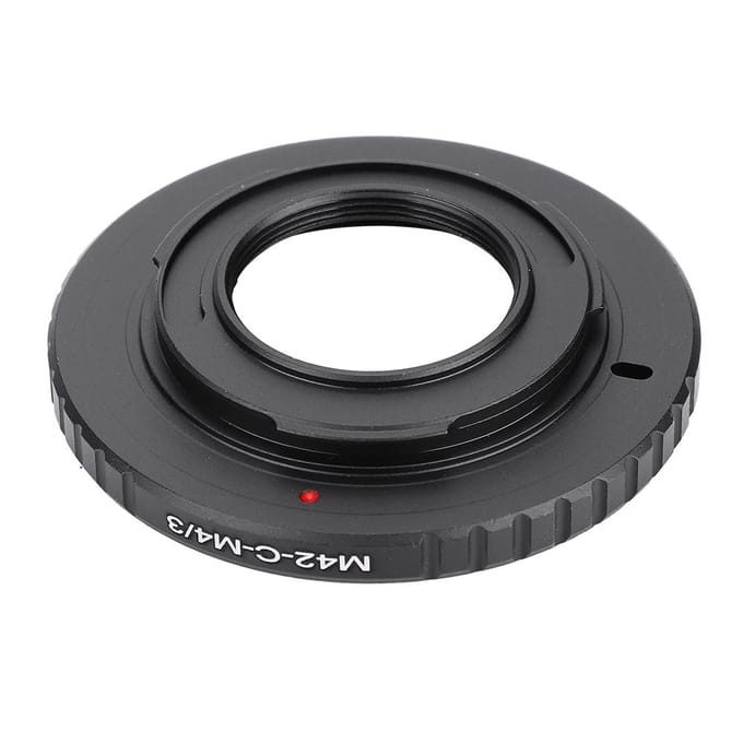 Adapter voor M42 C-vatting filmobjectieven en spiegelloze camera's (dubbeldoel)(M42 C M4 3) black