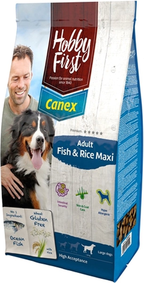 Hobbyfirst canex adult fish & rice maxi - 12 kg - 1 stuks