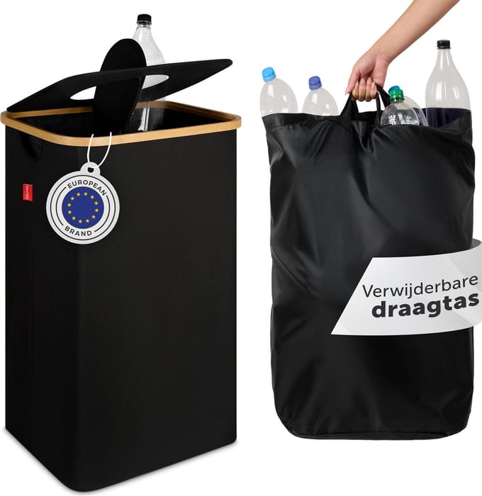 Blumtal - Afvalscheiding - Recycle afvalbak - 100L - Statiegeld container - Lege Flessen - Zwart