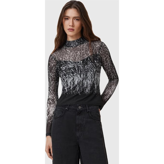AllSaints Elia Top Harmony Black Größe: 2 | Longsleeves Outlet | Damen | Schwarz
