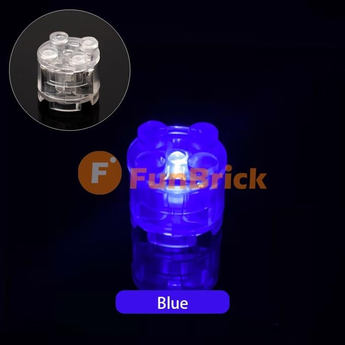 10 STUKS Multi Flash LED Licht Bouwstenen 2x2 Rond Baksteen MOC Speelgoed voor Stadsweg Assemblage Klassiek Cadeau 10PCS blauw